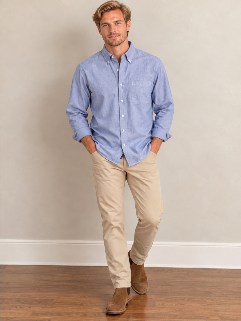 Old Navy Light Blue Button-Down Oxford Shirt Size Large